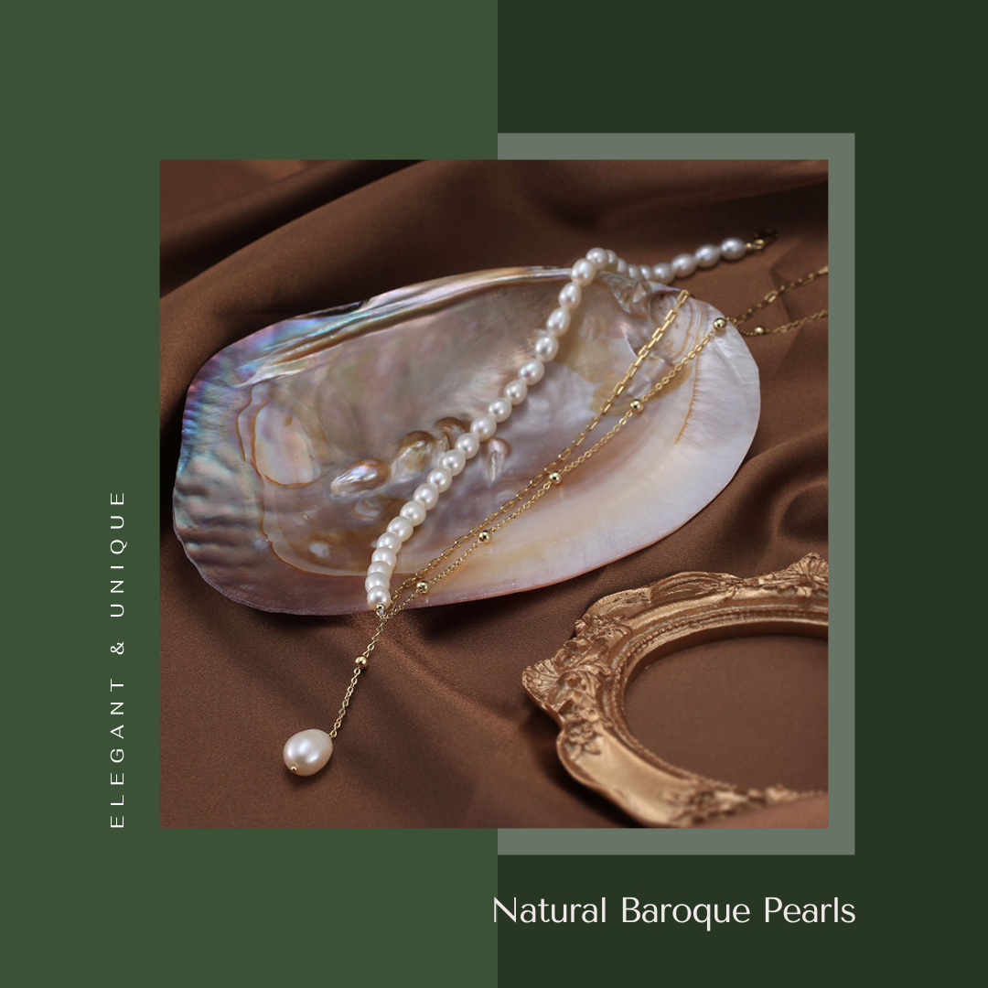 Lunar Pearl Lariat Necklace