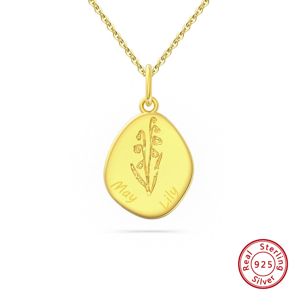 Celestial Birth Flower Necklace (Personalized Engravings Available)