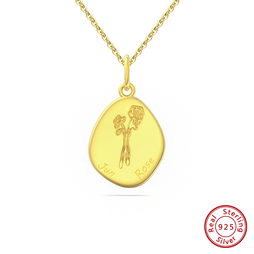 Celestial Birth Flower Necklace (Personalized Engravings Available)