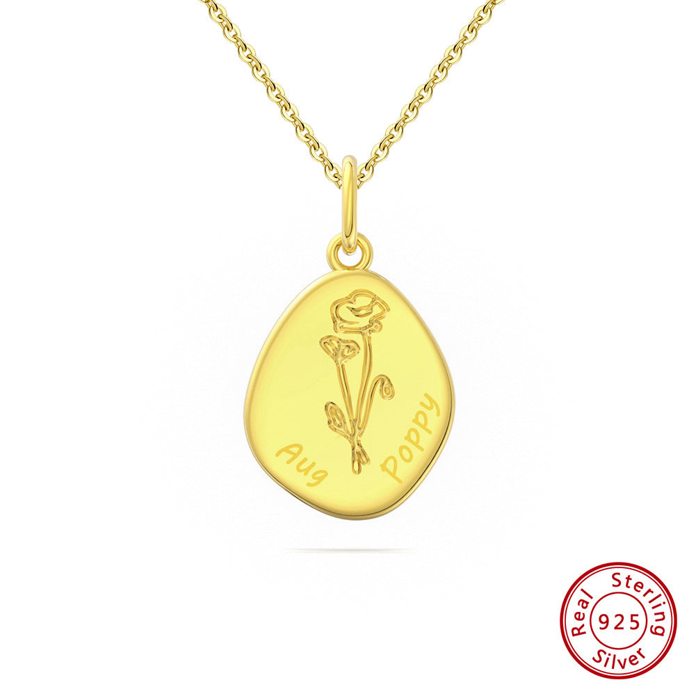 Celestial Birth Flower Necklace (Personalized Engravings Available)