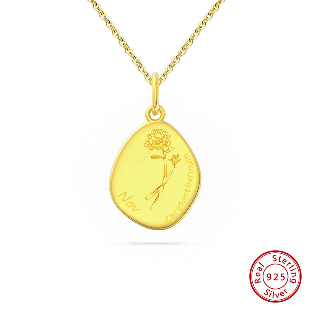 Celestial Birth Flower Necklace (Personalized Engravings Available)