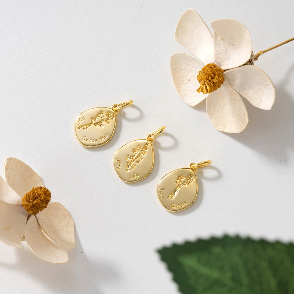 Celestial Birth Flower Necklace (Personalized Engravings Available)