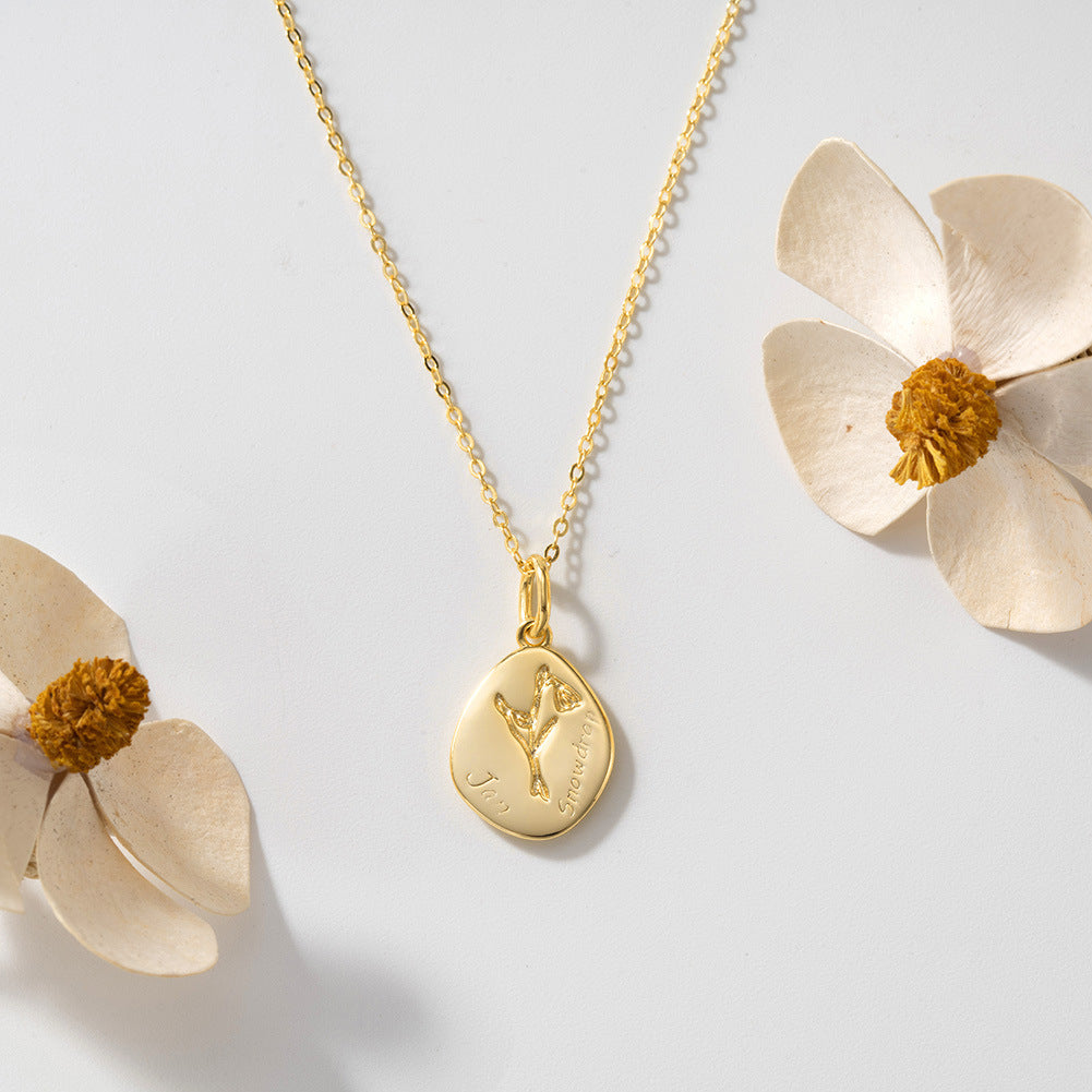 Celestial Birth Flower Necklace (Personalized Engravings Available)