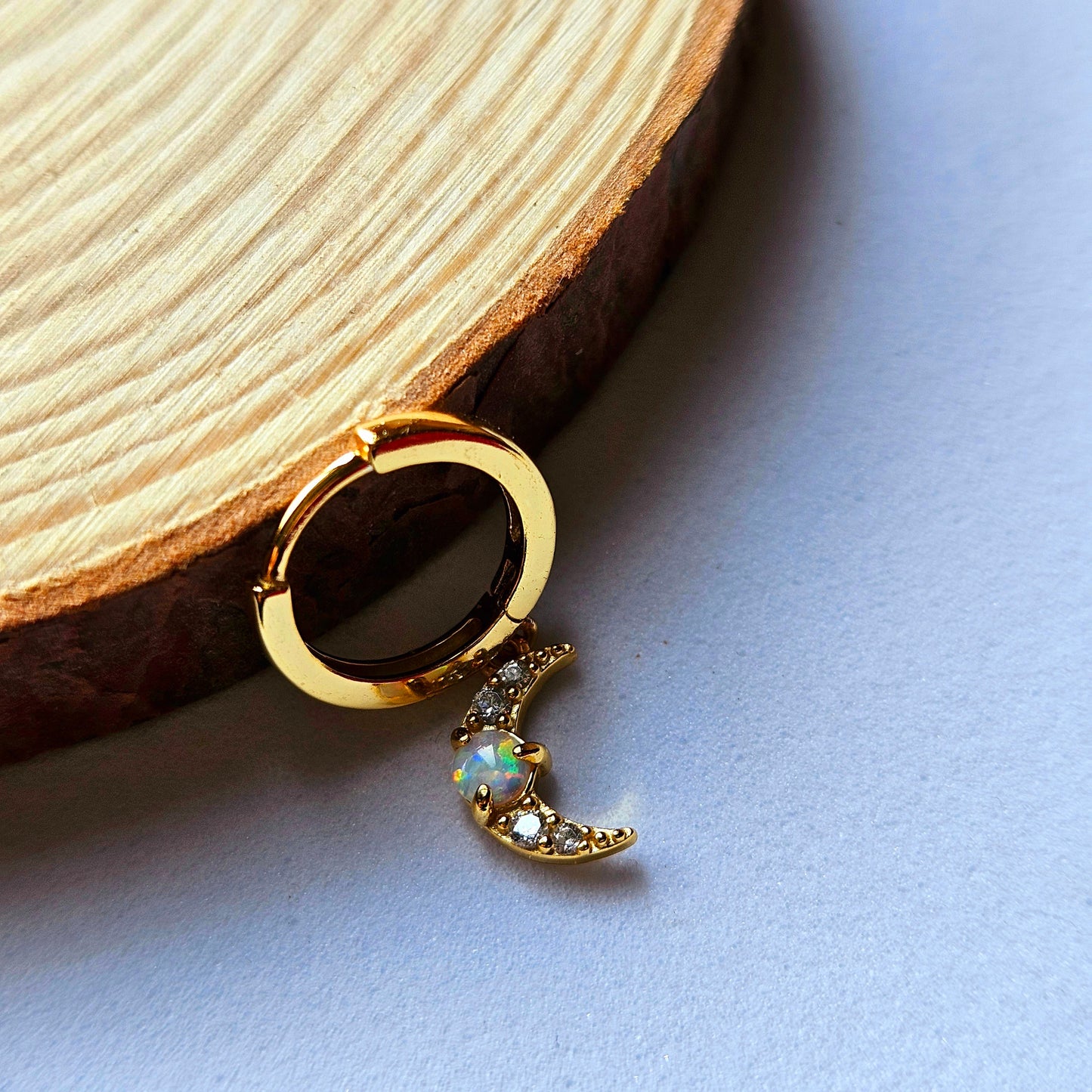Celestial Star and Moon Hoop Earrings