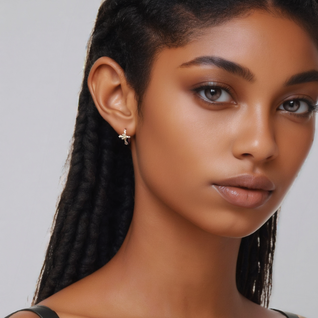 Celestial Cross Cartilage Hoop Earring