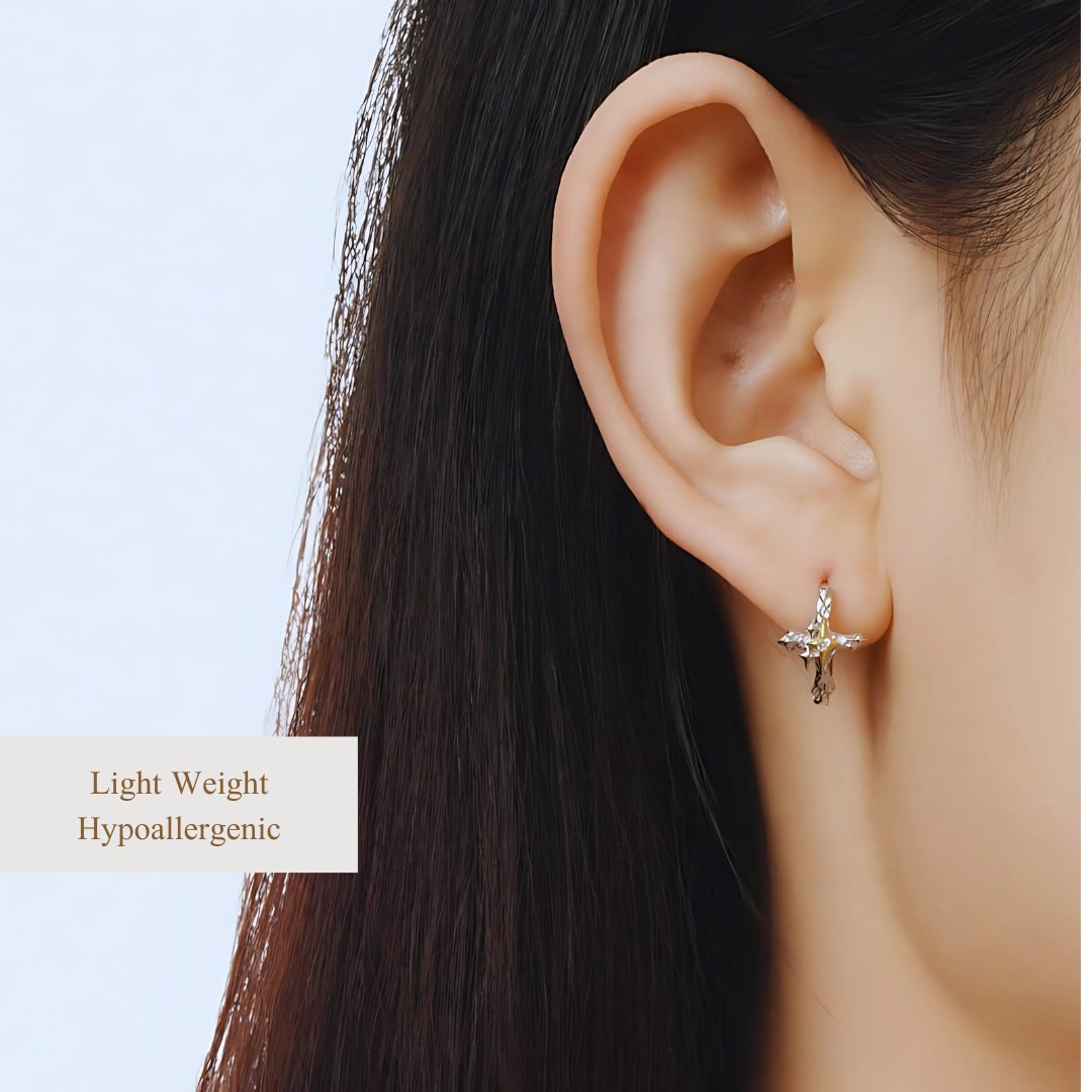 Celestial Cross Cartilage Hoop Earring