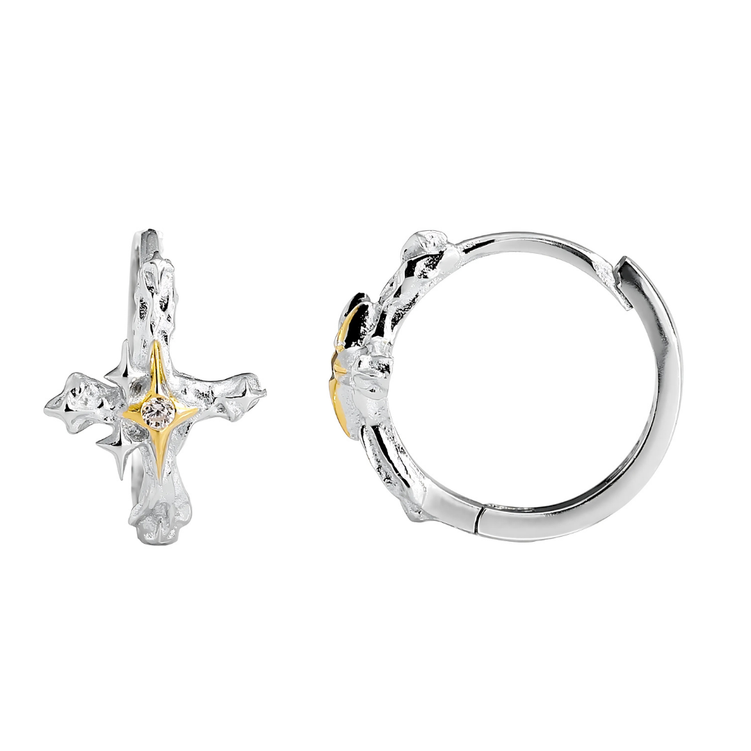 Celestial Cross Cartilage Hoop Earring