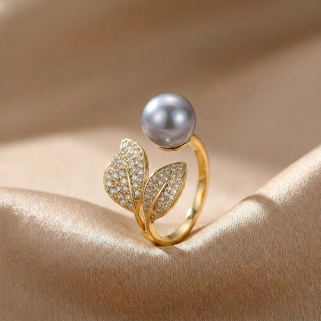 gold-gray-pearl-ring-front-daphne-petal