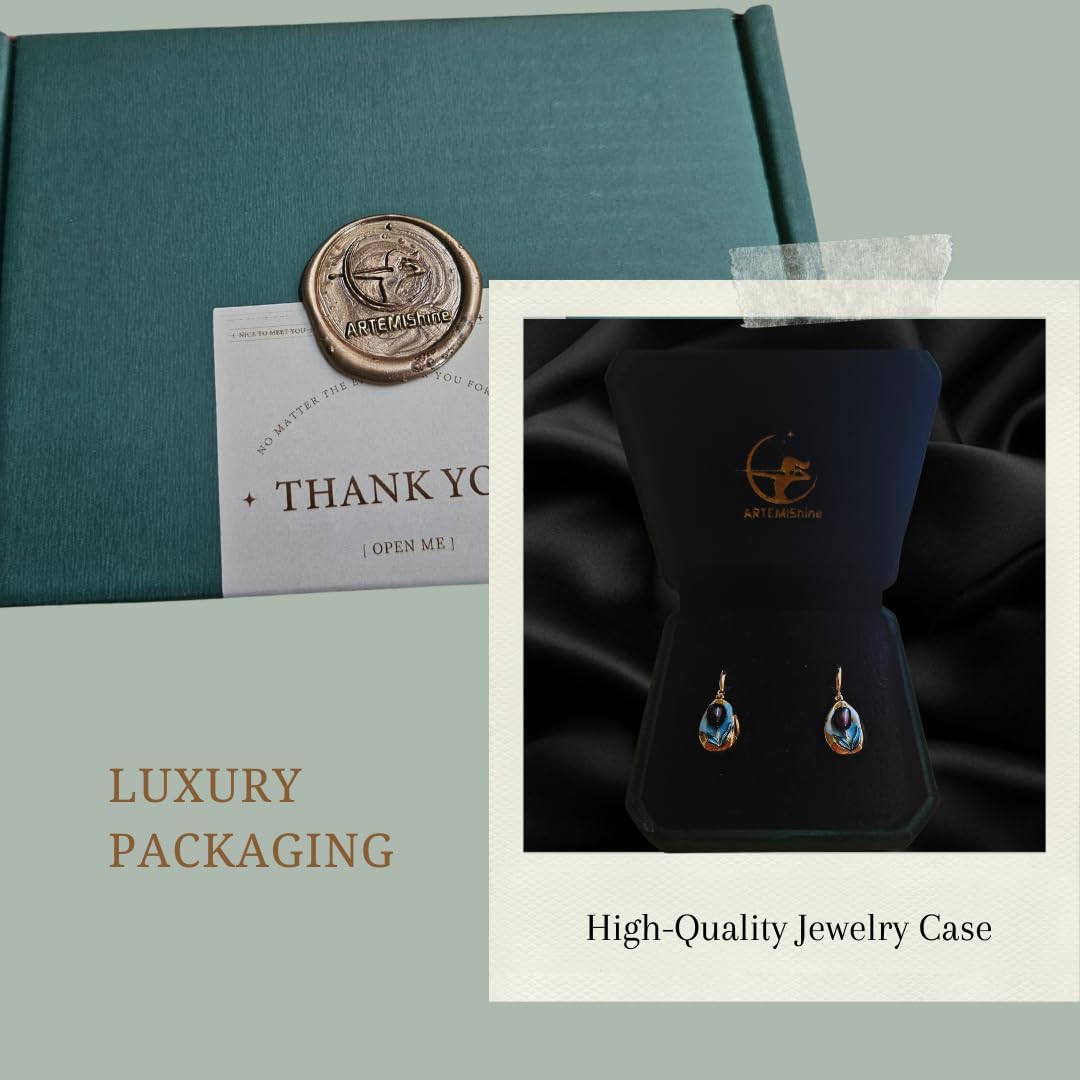 Tulip Pearl Drop Earrings, 18K Gold Plated, French Enamel with Natural Baroque Pearl, Two Styles Available
