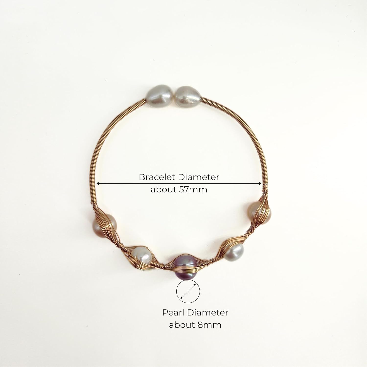 Goddess Gaze Gold Pearl Bracelet, Evil Eye Design with Large 8mm Baroque Pearls, Unique Handcrafted Jewelry Gift for Women