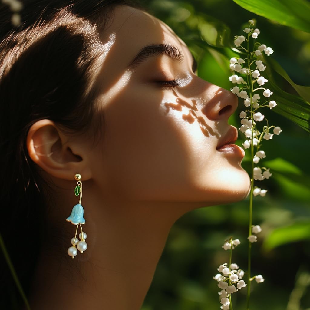 Fleur de Fortune Gold Drop Pearl Earrings for Women, 18K Gold Plating, Natural Baroque Pearls, Statement Gold Dangle Earrings for Women Trendy, Elegant Pearl Jewelry Gift