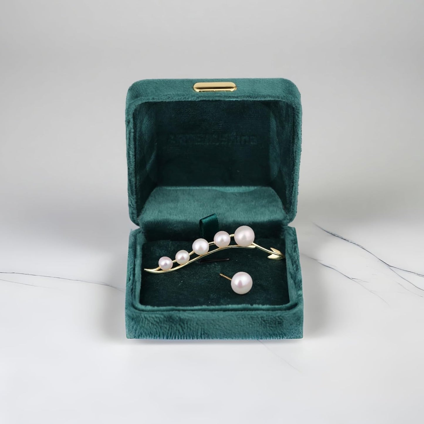 Goddess Glow Pearl Statement Earrings - Asymmetrical Ear Crawler & Stud with AAAA+ Freshwater Pearls, 18K Gold Plating, 925 Sterling Silver Posts - Unique & Elegant Pearl Earrings for Women