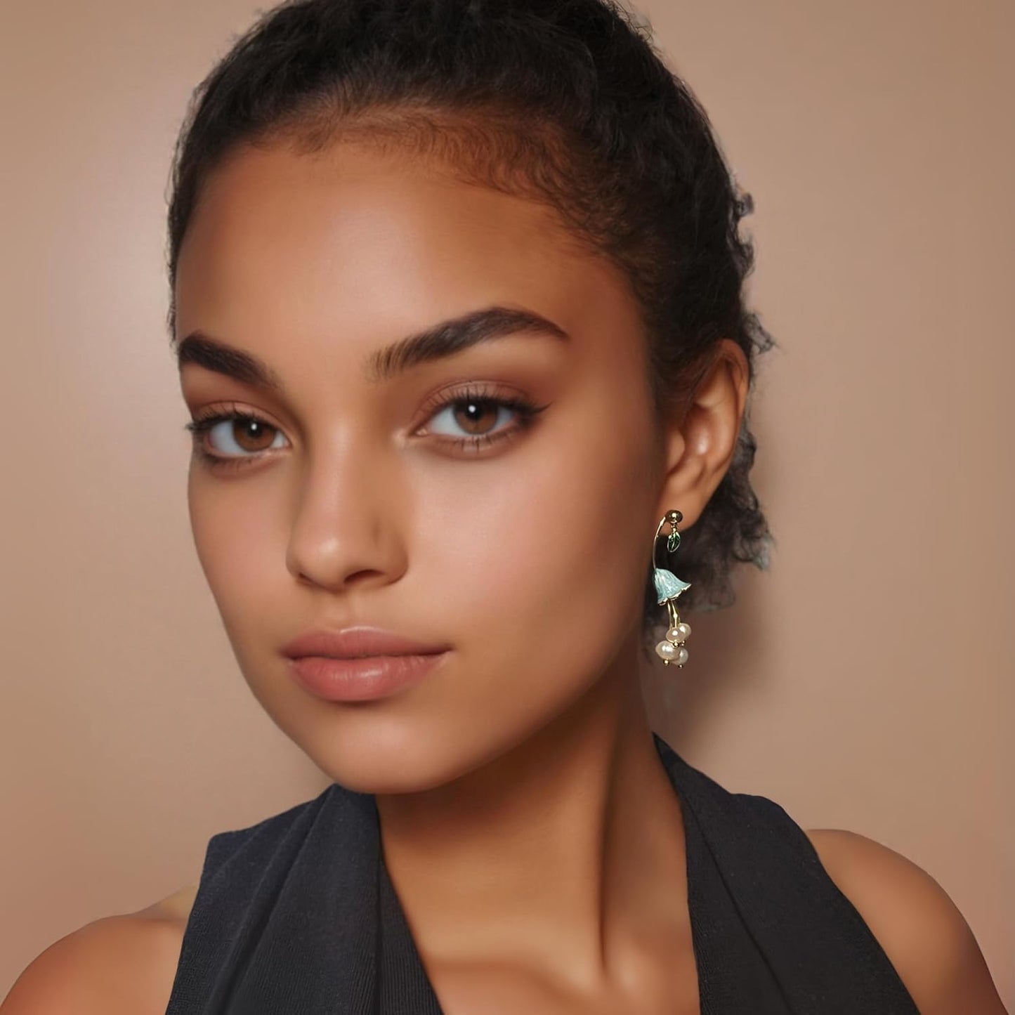 Fleur de Fortune Gold Drop Pearl Earrings for Women, 18K Gold Plating, Natural Baroque Pearls, Statement Gold Dangle Earrings for Women Trendy, Elegant Pearl Jewelry Gift