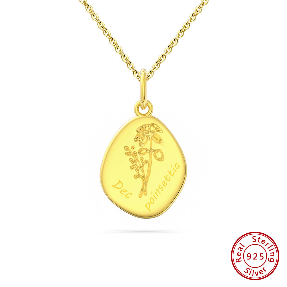 Celestial Birth Flower Necklace (Personalized Engravings Available)