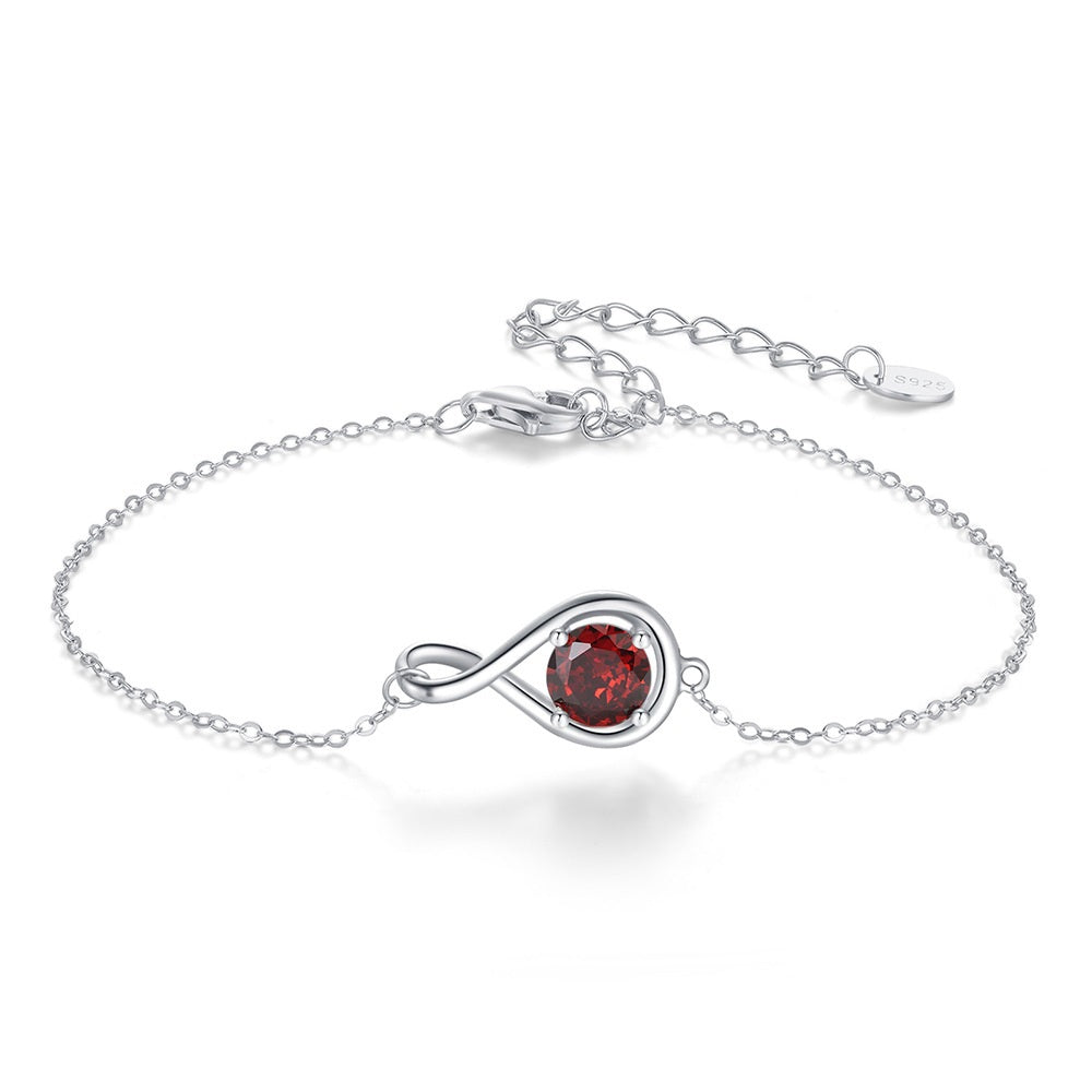 Eternal Spark Birthstone Bracelet (with Personalized Initial Charm)