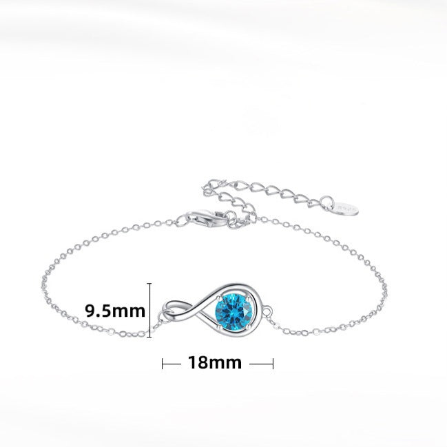 Eternal Spark Birthstone Bracelet (with Personalized Initial Charm)