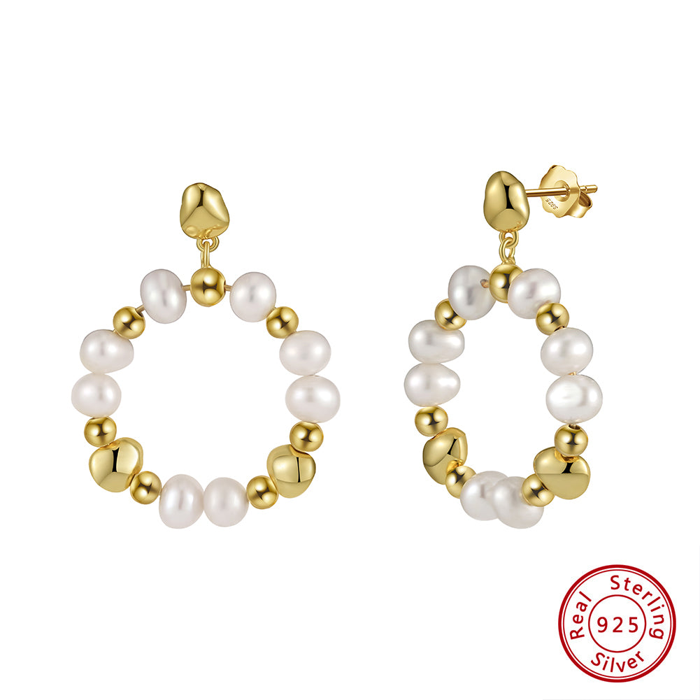 Selene Pearl Hoop Earrings