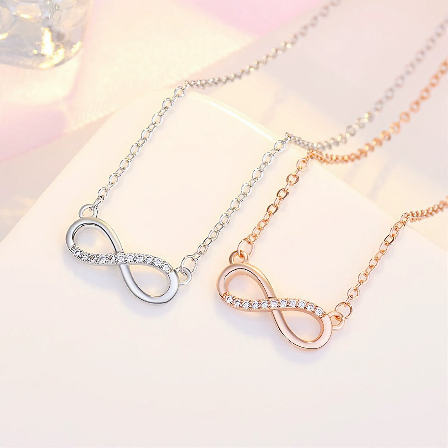 Infinity Loop Rose Gold Necklace