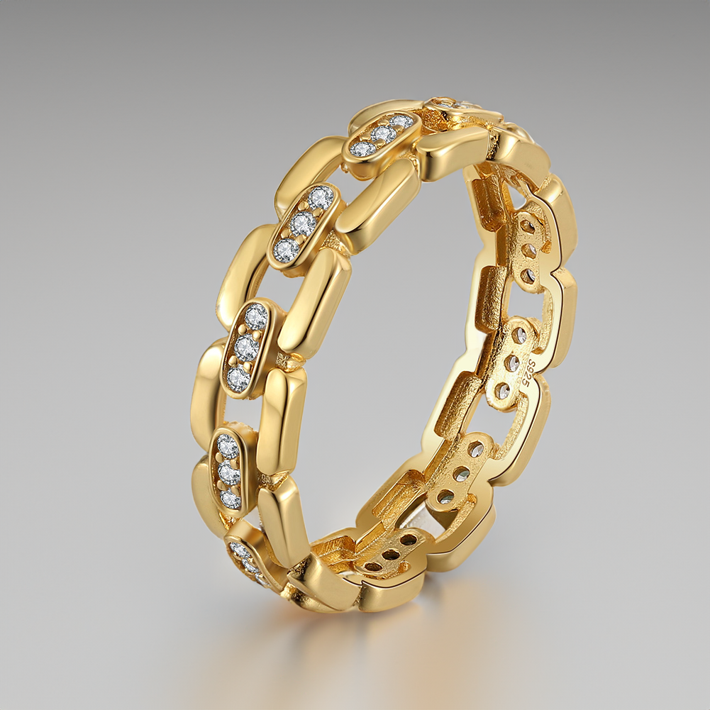 Moonlit Path Gold Tennis Ring