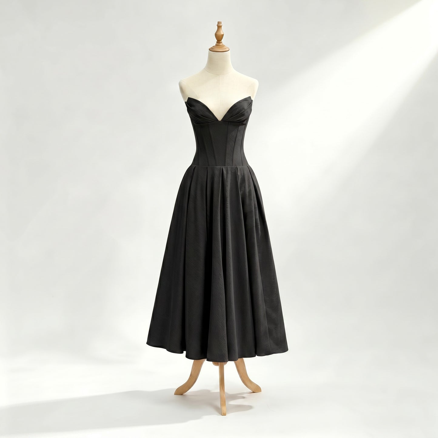 black-polyester-corset-midi-dress-product-front-eos-radiance