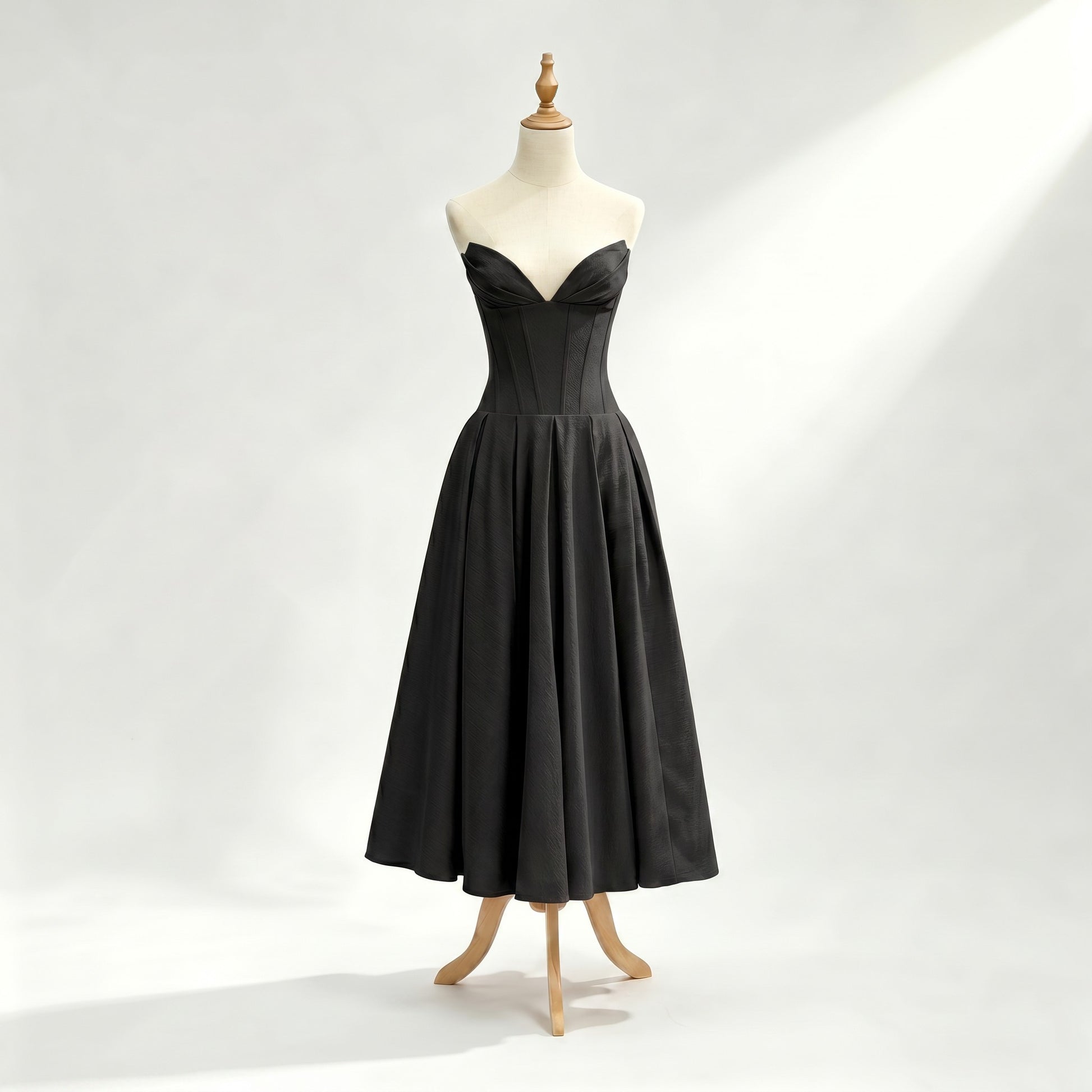 black-polyester-corset-midi-dress-product-front-eos-radiance
