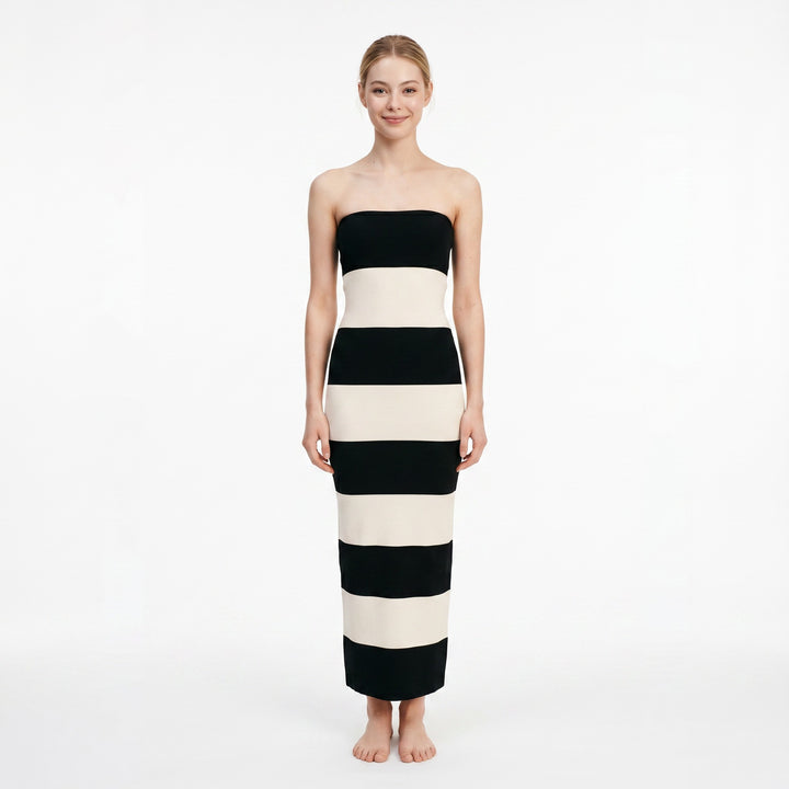 black-white-polyester-spandex-front-model-hestia-sleek