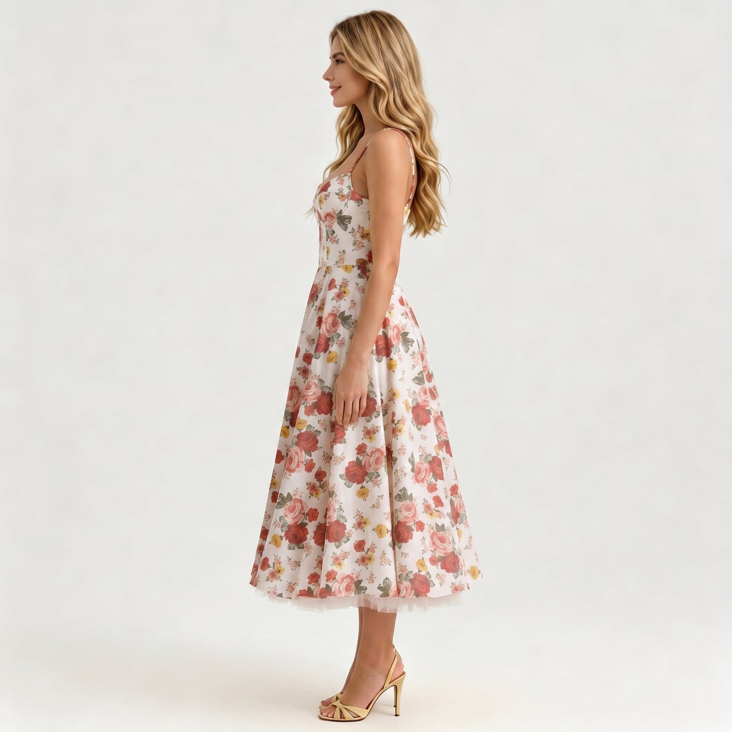 floral-satin-a-line-midi-dress-side-model-juno-muse