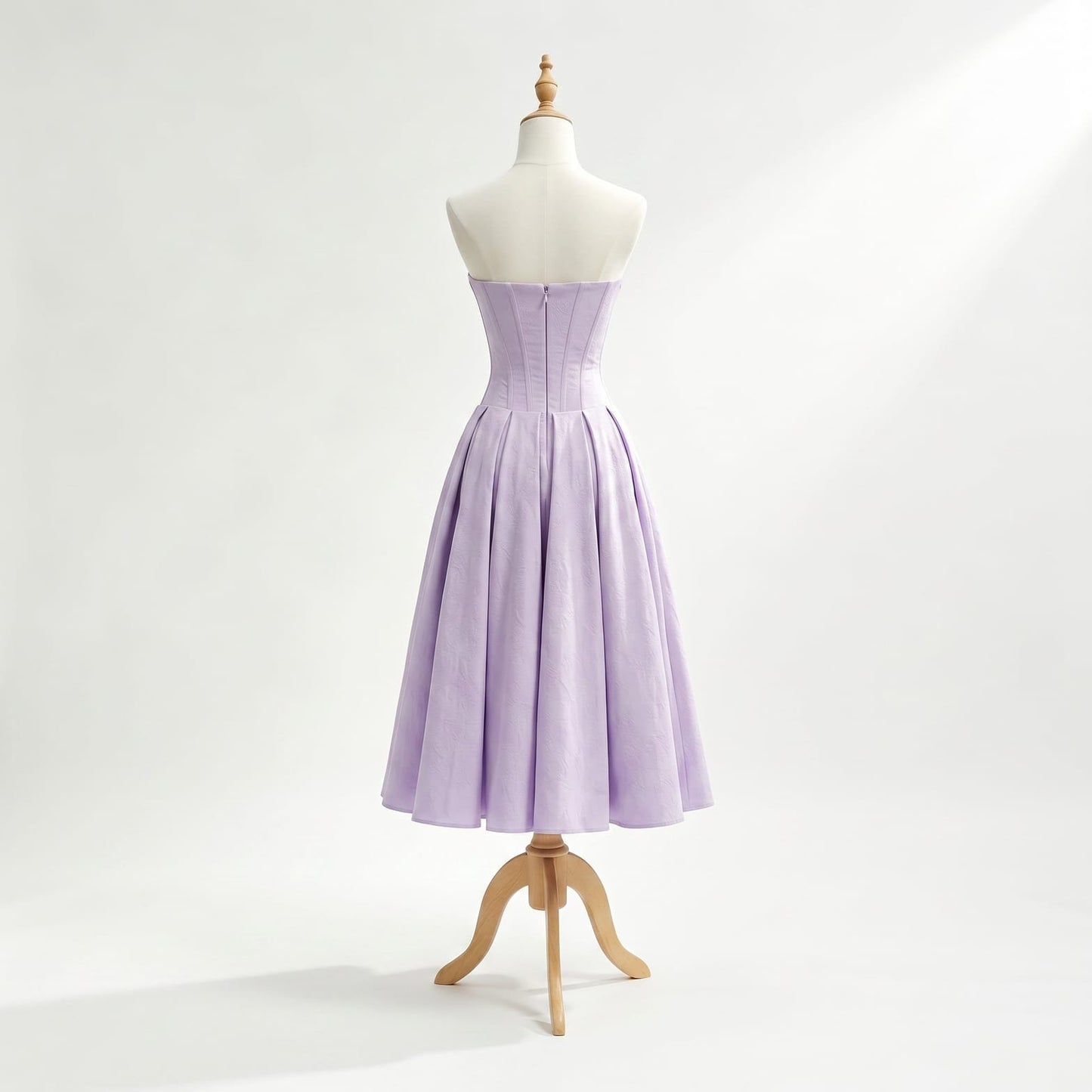 lavender-polyester-dress-display-back-eos-radiance