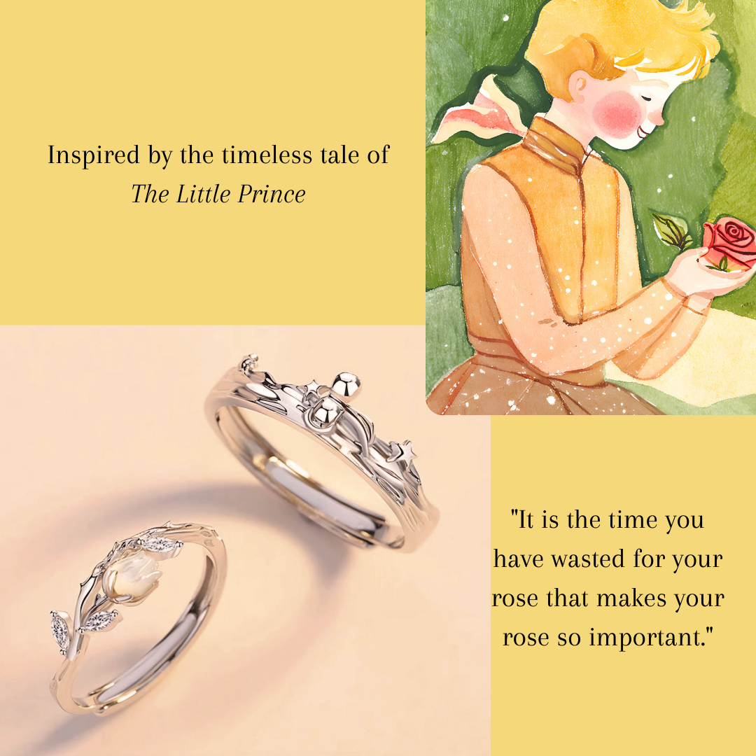 The Little Prince & Rose Lovers' Ring Set