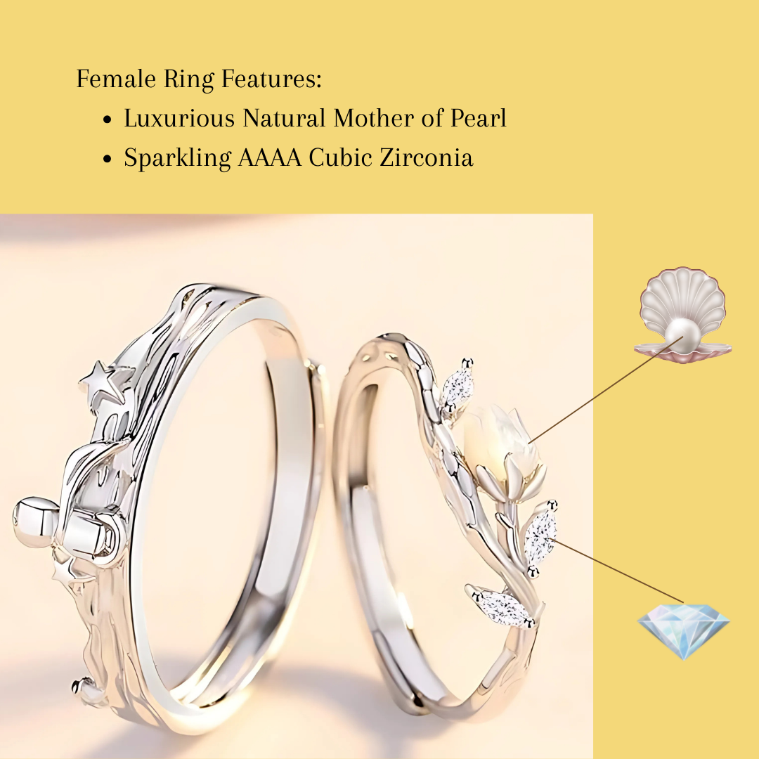 The Little Prince & Rose Lovers' Ring Set