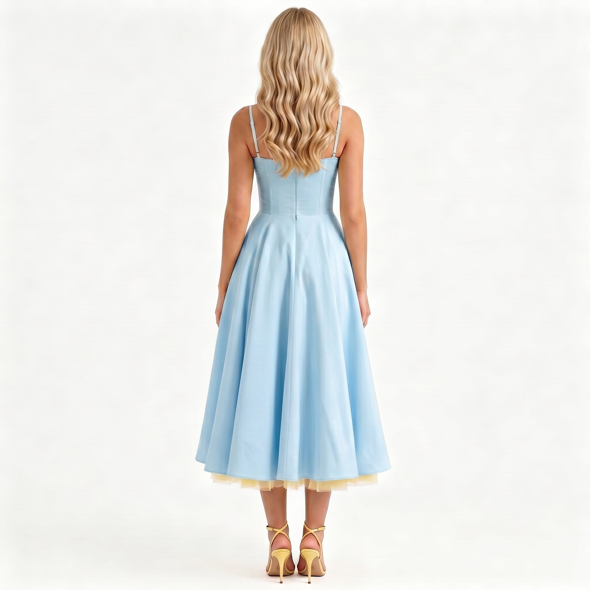 navy-satin-a-line-midi-dress-back-model-juno-muse