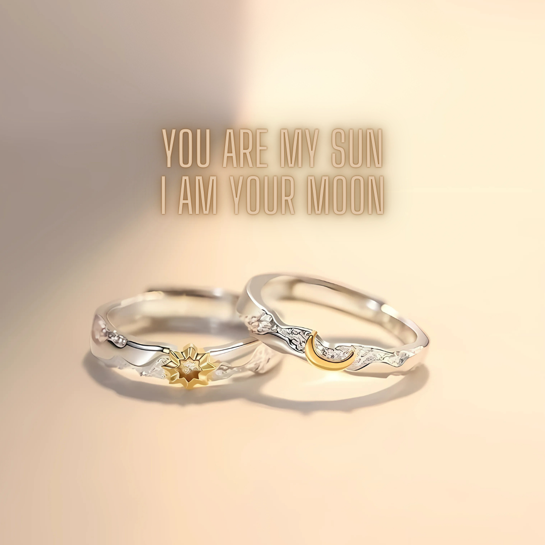 Sun and Moon Eternal Bond Couple's Ring Set