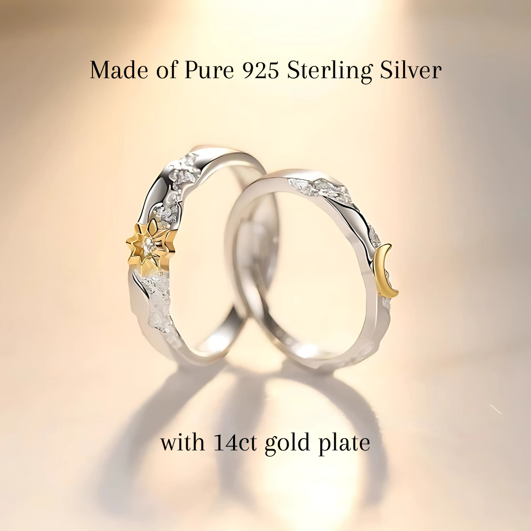 Sun and Moon Eternal Bond Couple's Ring Set