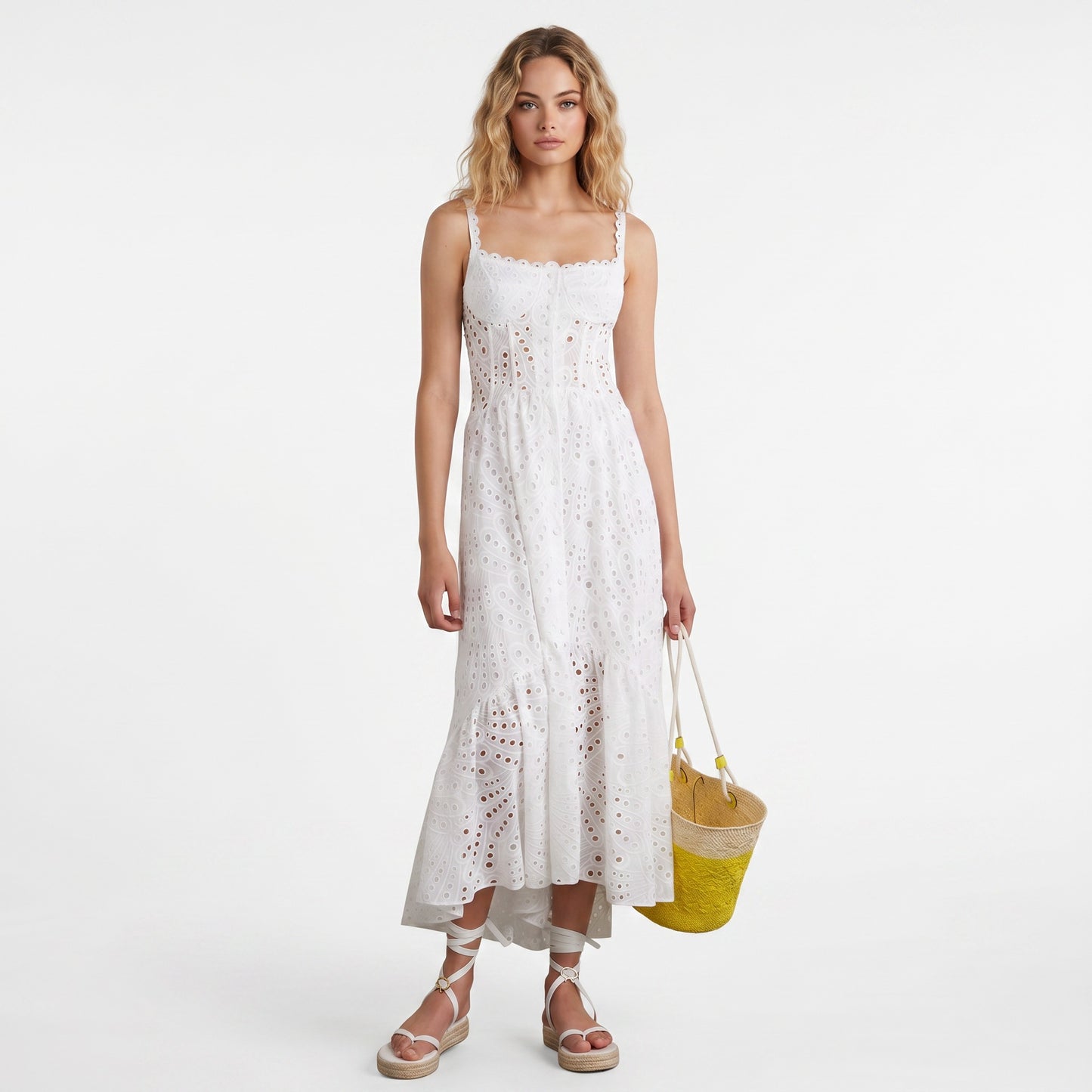 white-cotton-dress-front-model-auxo-bloom