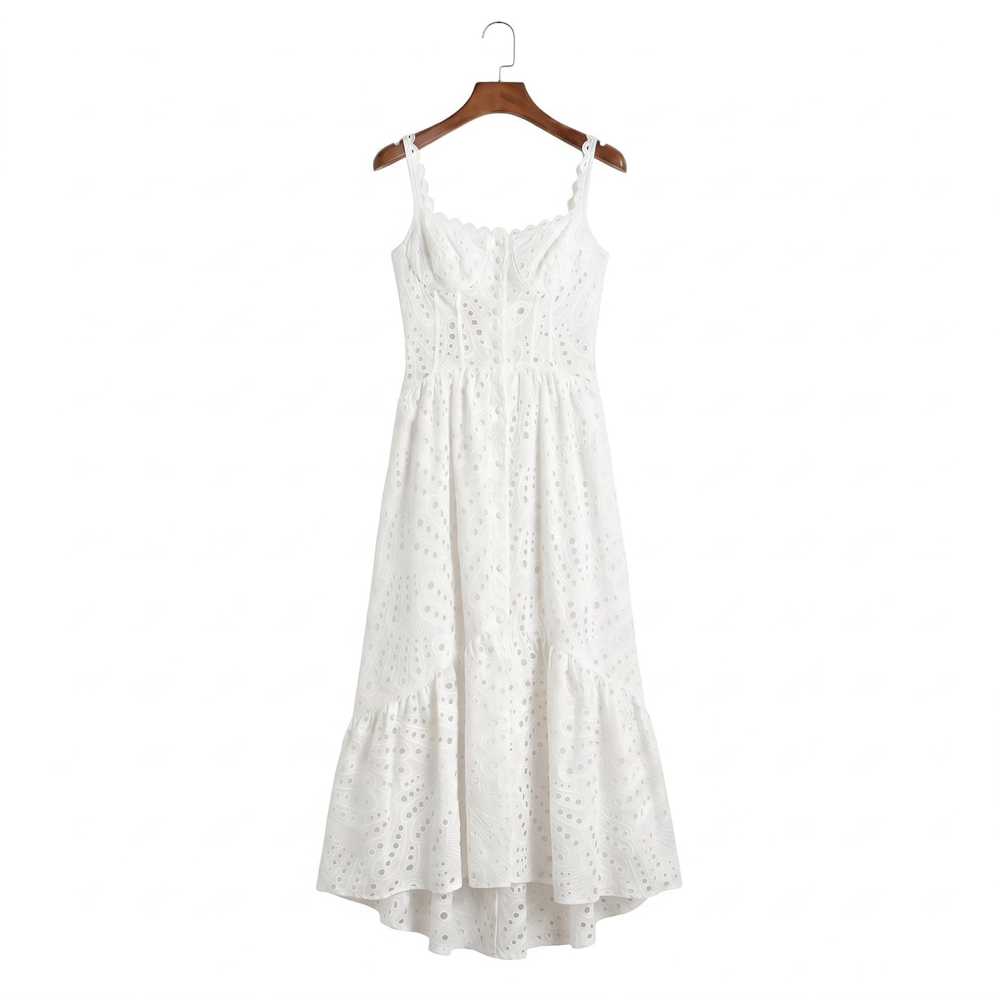white-cotton-dress-product-display-front-auxo-bloom