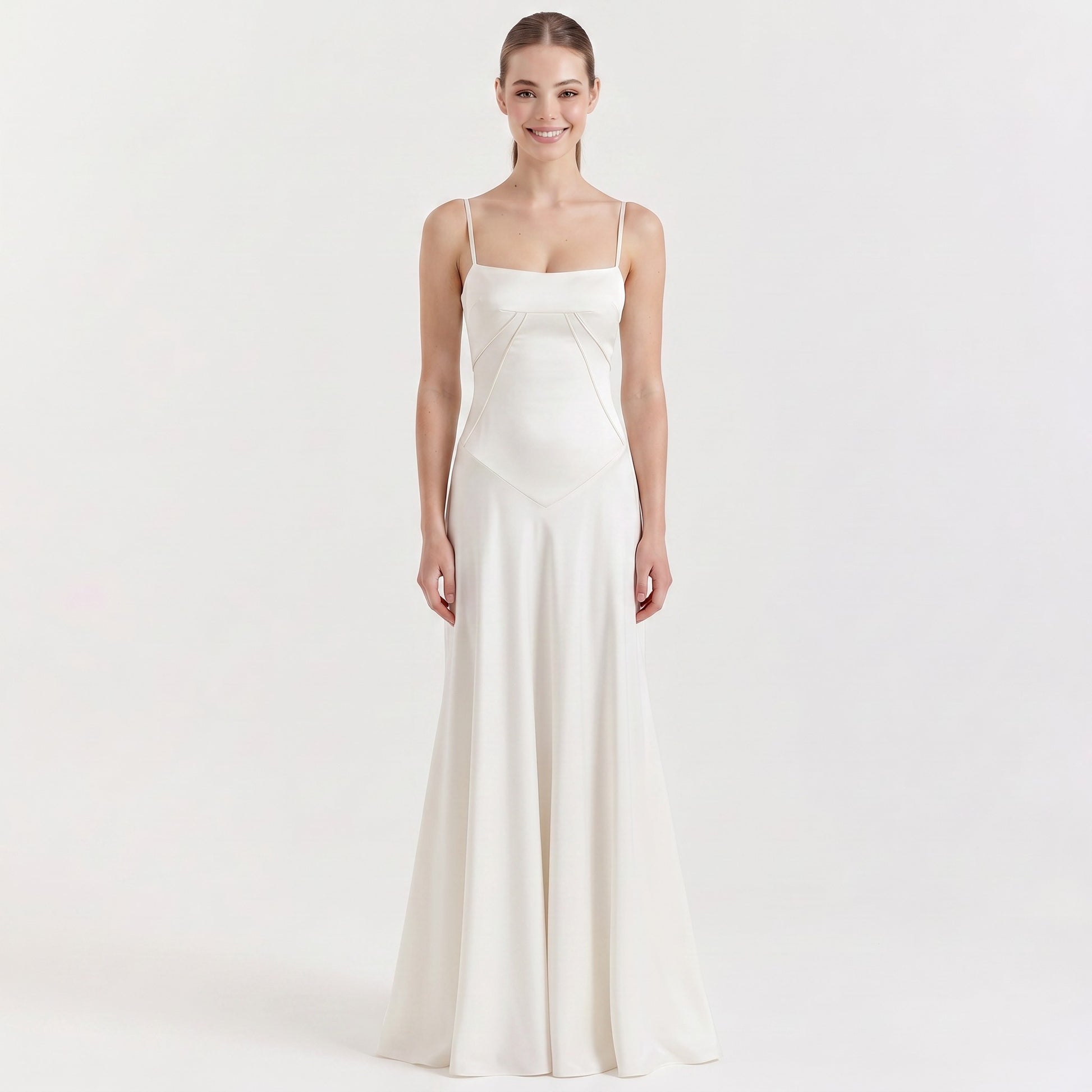 white-satin-gown-front-model-urania-radiance