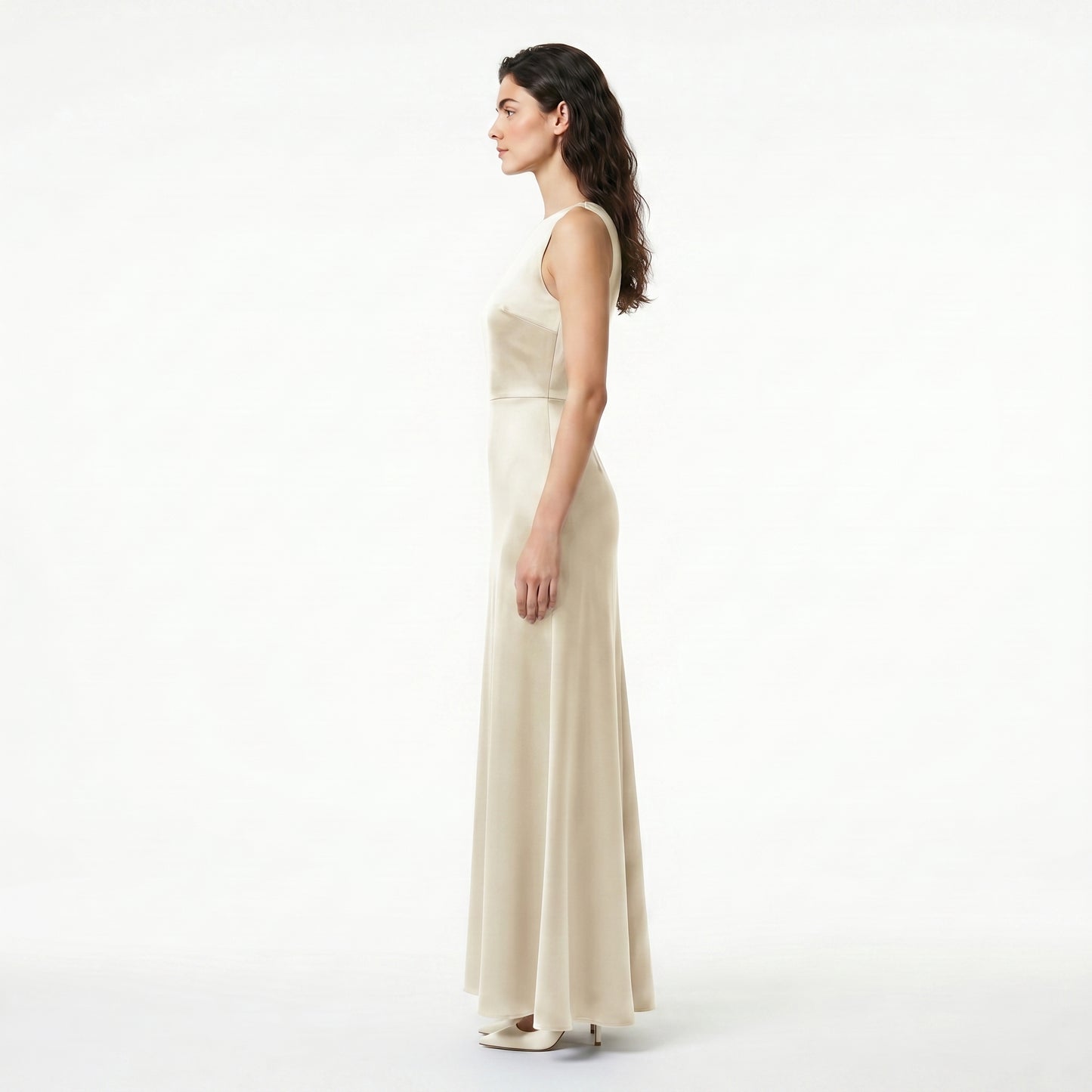 white-satin-halter-dress-side-model-selene-splendor