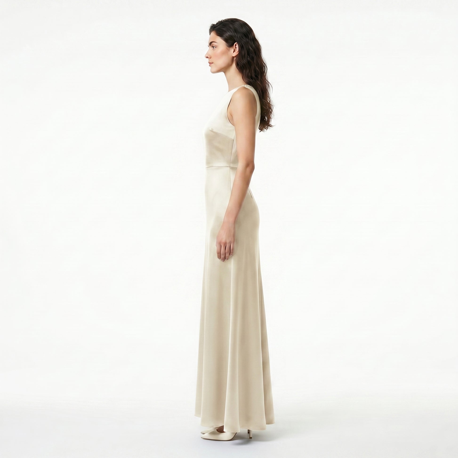 white-satin-halter-dress-side-model-selene-splendor